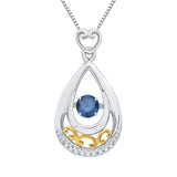 14K White and Yellow Gold~Blue and White Diamond, 10K White and Yellow Gold~Blue and White Diamond