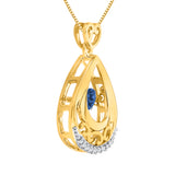 14K Yellow Gold~Blue and White Diamond, 10K Yellow Gold~Blue and White Diamond