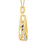 14K Yellow Gold~Blue and White Diamond, 10K Yellow Gold~Blue and White Diamond