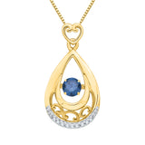 14K Yellow Gold~Blue and White Diamond, 10K Yellow Gold~Blue and White Diamond