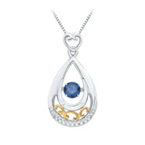 10K White and Yellow Gold~Blue and White Diamond