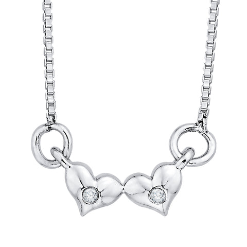 KATARINA Diamond Accent Double Heart Pendant Necklace