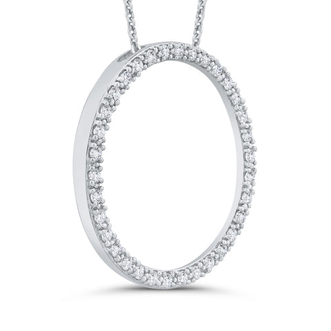 KATARINA Diamond Circle Pendant Necklace (1/2 cttw)
