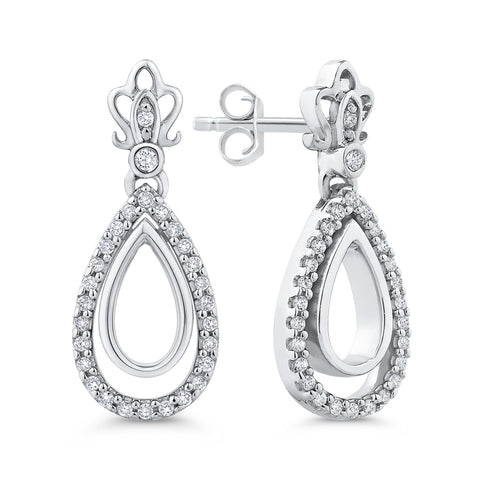 KATARINA 1/5 cttw Diamond Teardrop Earrings