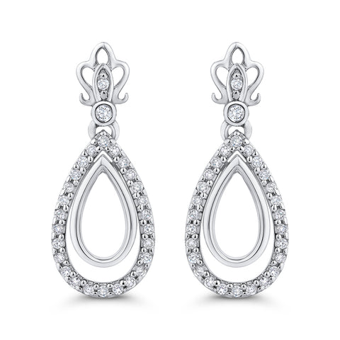 KATARINA 1/5 cttw Diamond Teardrop Earrings