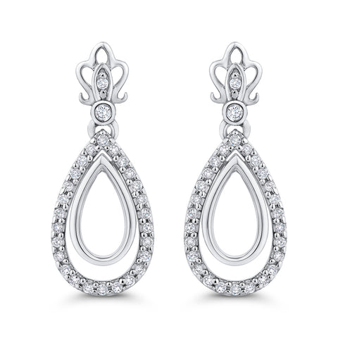 KATARINA 1/5 cttw Diamond Teardrop Earrings