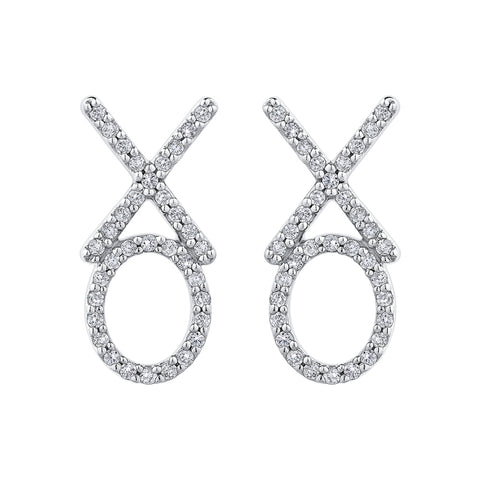 KATARINA Diamond X and O Fashion Earrings (1/5 cttw)