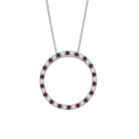 KATARINA Diamond Circle Pendant Necklace (1/4 cttw GH, I2/I3)