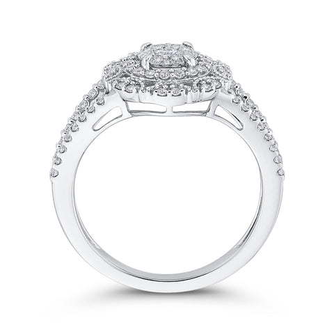 KATARINA 1/2 cttw Diamond Cluster Halo Engagement Ring