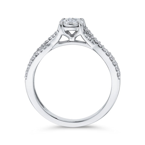 KATARINA 3/8 cttw Diamond Halo Engagement Ring