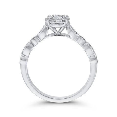 KATARINA 3/8 cttw Diamond Halo Engagement Ring