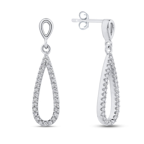 KATARINA 1/3 cttw Diamond Teardrop Dangle Earrings