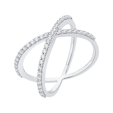 KATARINA Prong Set Diamond Criss Cross Fashion Ring (3/8 cttw, G-H, I2-I3)
