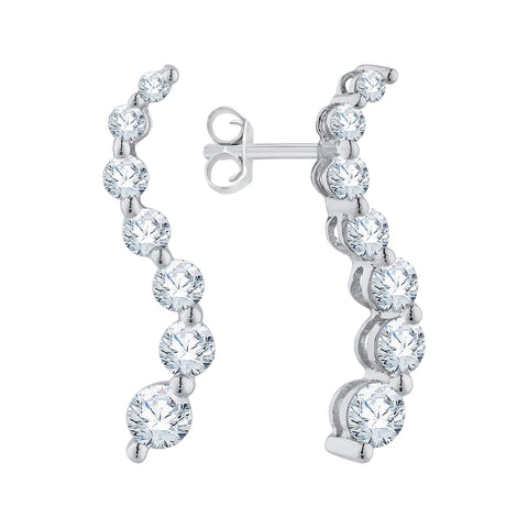 KATARINA Graduated Diamond Drop Journey Earrings (1 cttw)