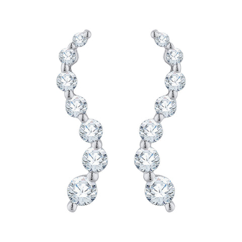 KATARINA Graduated Diamond Drop Journey Earrings (1 cttw)