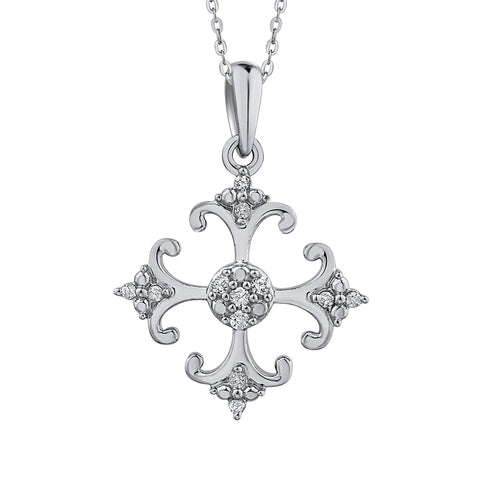 KATARINA Prong Set Diamond Fashion Pendant Necklace (1/10 cttw)