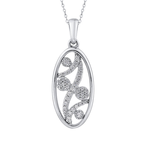 KATARINA Diamond Fashion Cluster Pendant Necklace (1/6 cttw)
