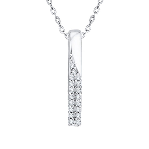KATARINA Diamond Bar Fashion Pendant Necklace (1/10 cttw)
