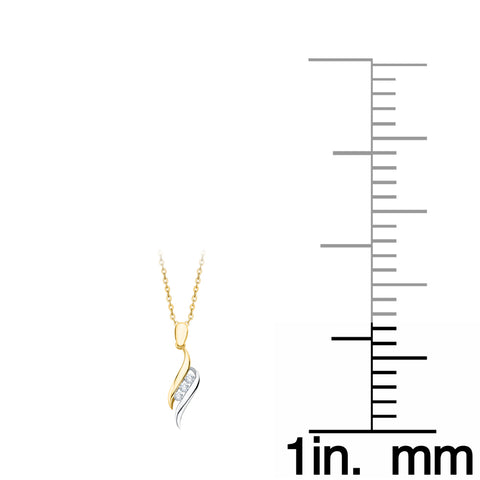KATARINA Three Stone Diamond Fashion Pendant Necklace (1/4 cttw)