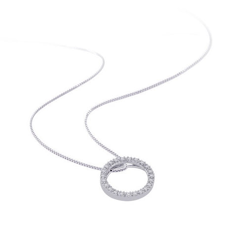 KATARINA Diamond Circle Pendant Necklace (1/6 cttw)