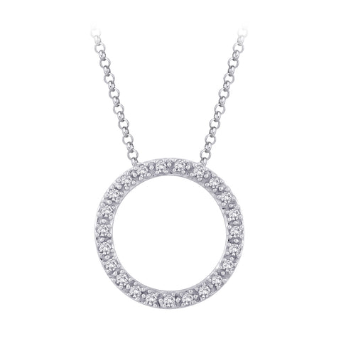 KATARINA Diamond Circle Pendant Necklace (1/6 cttw)