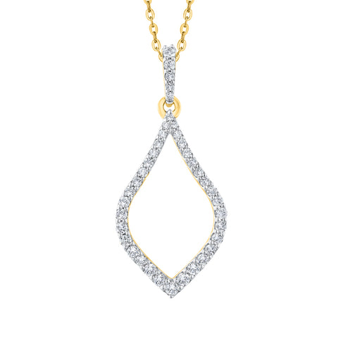 KATARINA Diamond Open Leaf Pendant Necklace (1/2 cttw)