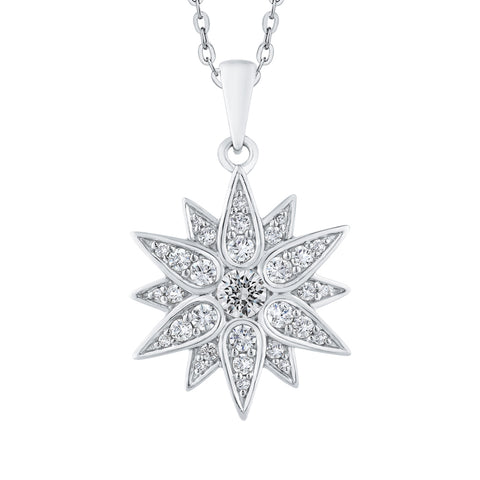 KATARINA Diamond Flower Pendant Necklace (5/8 cttw)