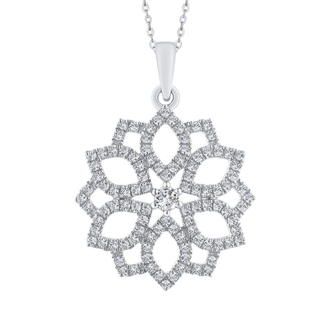 KATARINA Diamond Flower Cluster Pendant Necklace (1/2 cttw)