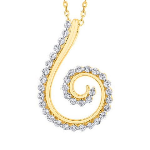 KATARINA Diamond Swirl Pendant Necklace (3/8 cttw)
