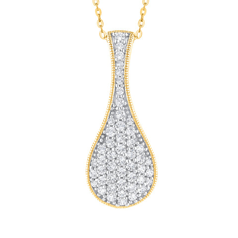 KATARINA Diamond Cluster Pendant Necklace (1/2 cttw)