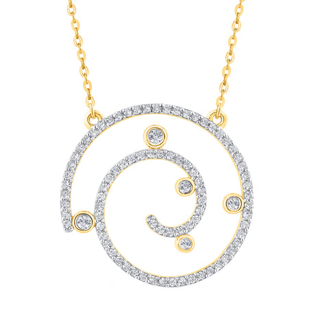 KATARINA Diamond Swirl Pendant Necklace (2/3 cttw)