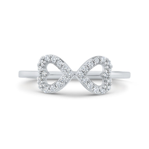KATARINA 1/6 cttw Diamond Double Heart Promise Ring