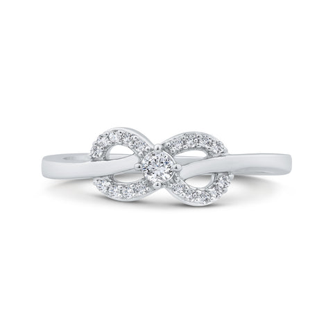 KATARINA 1/6 cttw Diamond Infinity Knot Promise Ring