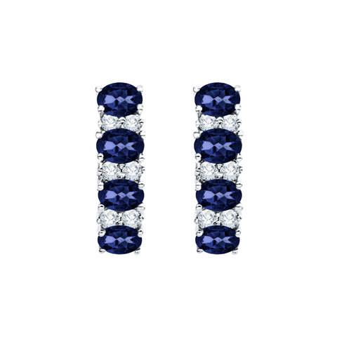 KATARINA Sapphire Gemstone and Diamond Huggie Earrings (2 1/4 cttw)