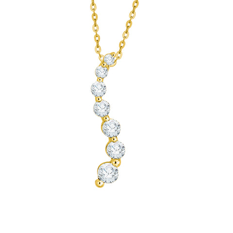 KATARINA Graduated Diamond Journey Pendant Necklace (1/2 cttw)
