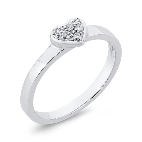 KATARINA Cluster Diamond Heart Promise Ring (1/20 cttw)