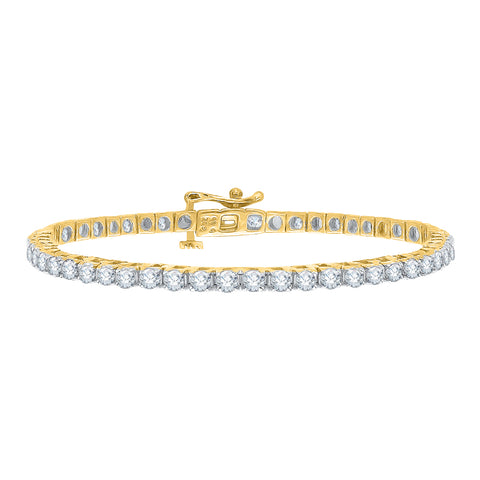 KATARINA 5 cttw Prong Set Lab Grown Diamond Tennis Bracelet in 14k Gold