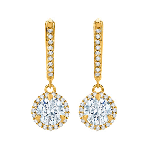 KATARINA 2 1/3 cttw Lab Grown Diamond Halo Huggie Earrings in 14k Gold