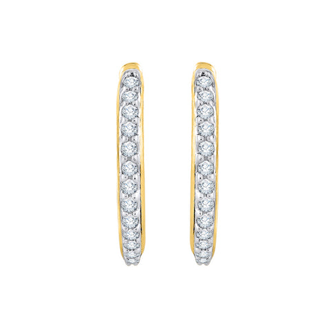 KATARINA 1/2 cttw Lab Grown Diamond Huggie Hoop Earrings in 14k Gold