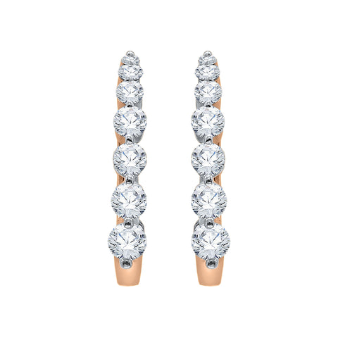 KATARINA Lab Grown Graduated Diamond Huggie Earrings in 14k Gold