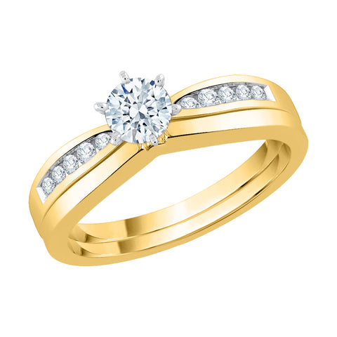 KATARINA 1/3 cttw Lab Grown Diamond Engagement Ring Bridal Set in 14k Gold