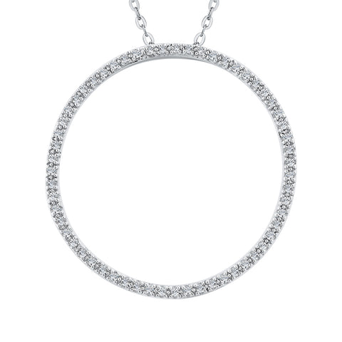 KATARINA 1/2 cttw Lab Grown Diamond Circle Pendant Necklace in 14K Gold
