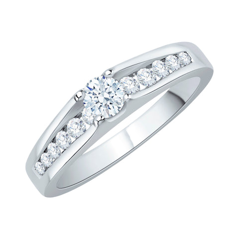 KATARINA 1/2 cttw Channel Set Lab Grown Diamond Engagement Ring in 14K Gold