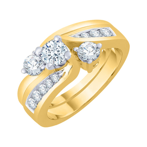 KATARINA 1 cttw Lab Grown Diamond Bypass Engagement Ring in 14K Gold