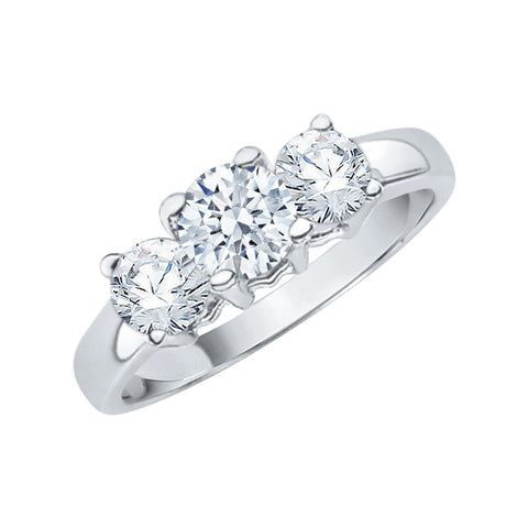 KATARINA 1 1/2 cttw Lab Grown 3 Diamond Engagement Ring in 14K Gold