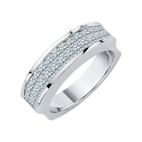 KATARINA Two Row Princess Cut Diamond Ring (1 cttw, H-I, I2-I3)