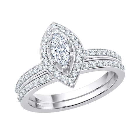 KATARINA Round and Marquise Cut Diamond Bridal Set (3/4 cttw, J-K, SI2-I1)