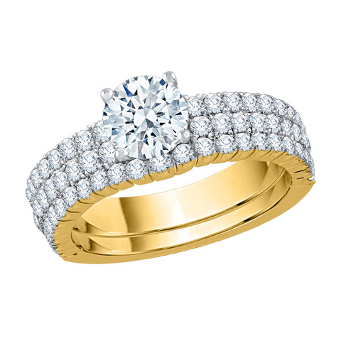 KATARINA 1 7/8 cttw Multi-row Diamond Solitaire Bridal Set