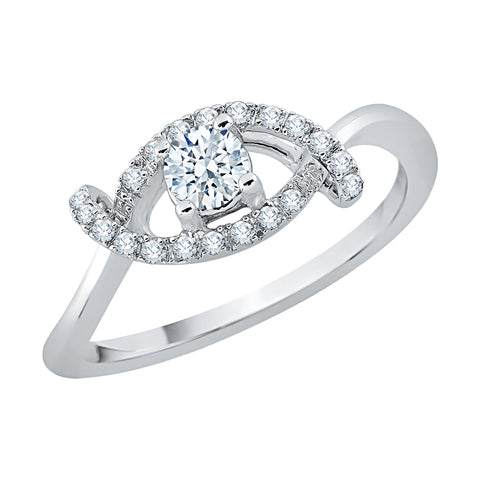 KATARINA 1/3 cttw Solitaire Diamond Twisted Promise Ring