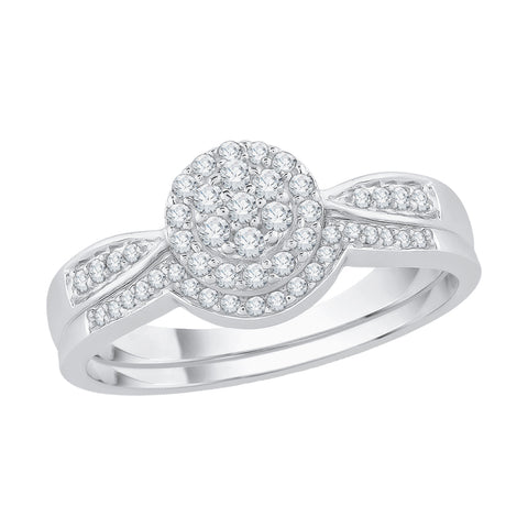 KATARINA 1/3 cttw Diamond Cluster Bridal Set